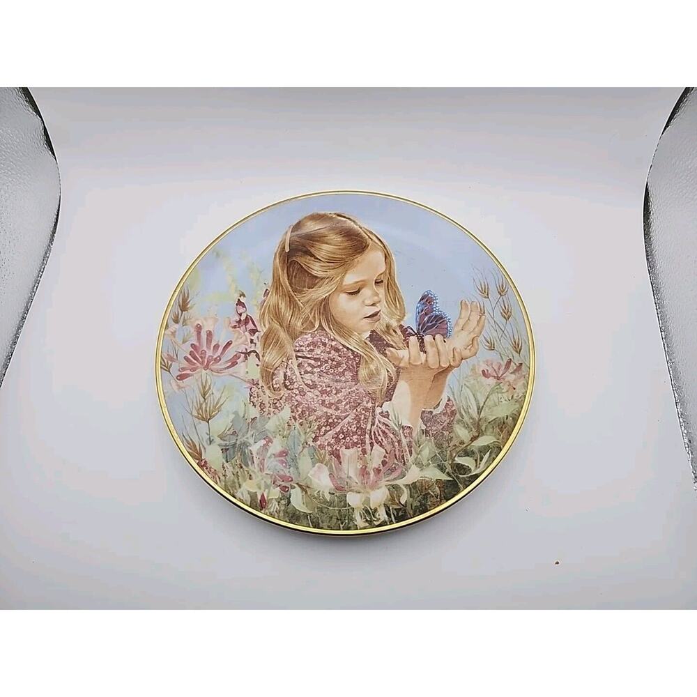 Catching a Butterfly Liz Moyes Magic Moments Of Childhood Danbury Mint Vintage